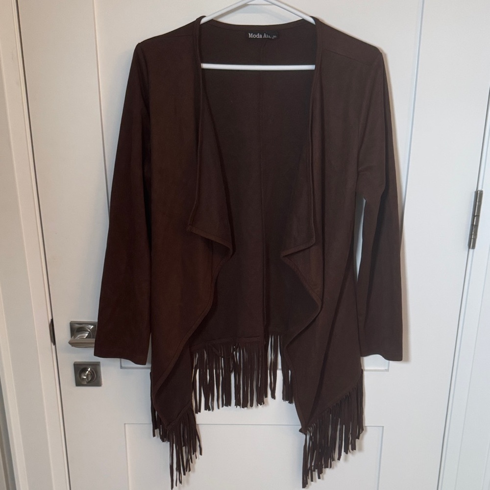 Chocolate Fringe Western Cardigan